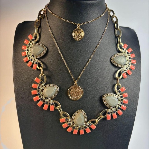 Jewelry - Boho necklace collection with delicate gold piece and a large collar necklace